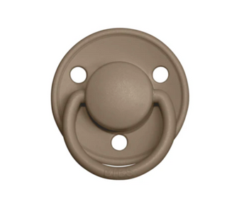 BIBS Pacifier De Lux Silicone 2 PK Vanilla / Dark Oak ONE SIZE