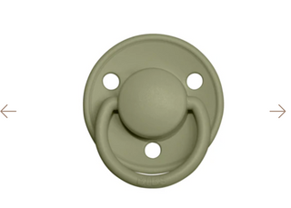 BIBS Pacifier De Lux Silicone 2 PK Olive ONE SIZE