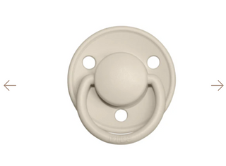 BIBS Pacifier De Lux Silicone 2 PK Vanilla / Dark Oak ONE SIZE