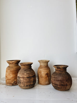 FOUND. Wood Water Pot - Small