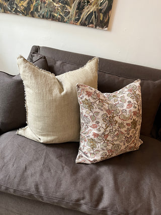 Flowerbed Linen Pillow