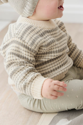 Leon Jumper - Harvest Stripe Moss/Cassava | Jamie Kay