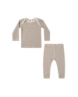 ribbed tee and legging set || plum stripe by Quincy Mae