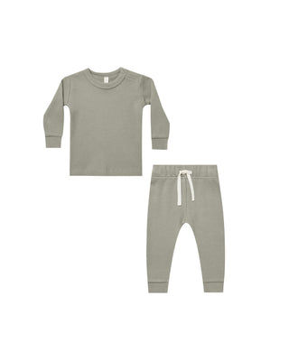 waffle top + pant set || basil by Quincy Mae