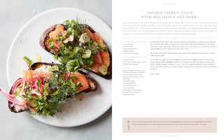 Cook Beautiful By Athena Calderone recipe for Smoked Salmon Toast with Red Onion and Herbs 