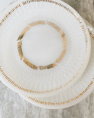 FOUND. Vintage Gold Foil Wheat Plates