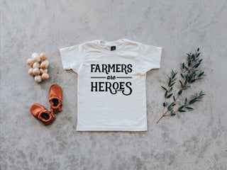 'Farmer's Are Heroes' Organic Baby + Kids Tee
