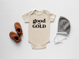'Good as Gold' Organic Baby Bodysuit