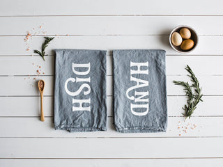 Hand and Dish Set of Two Tea Towels