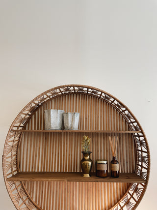 Abacus Round Bamboo Wall Shelf