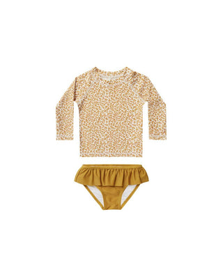 rashguard girls swim suit | marigold