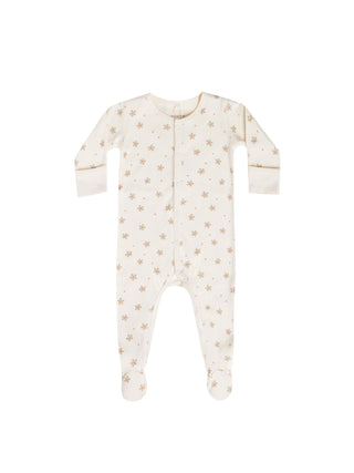 full snap footie | dotty floral by Quincy Mae
