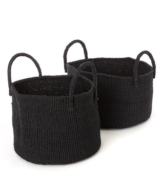 Handwoven Sisal Palmer Basket - Black - Medium