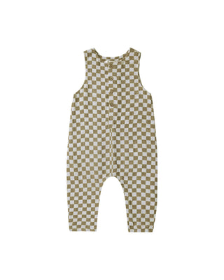 button jumpsuit || olive check by Rylee & Cru