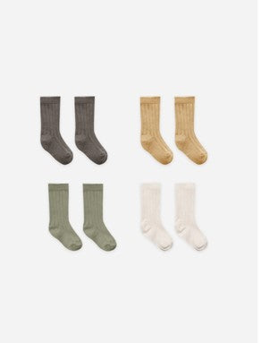 socks, set of 4 | fern, charcoal, natural, honey