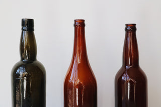 FOUND.  Amber Glass Bottles (Set of 3)